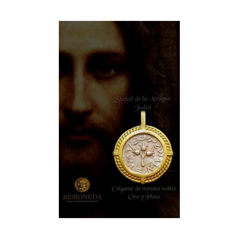 COLGANTE DE ORO CON MONEDA BIBLICA