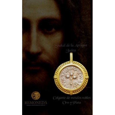 COLGANTE DE ORO CON MONEDA BIBLICA
