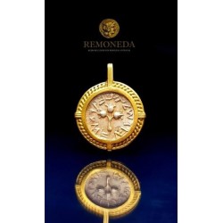 COLGANTE DE ORO CON MONEDA BIBLICA